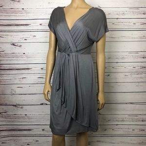 Ann Taylor Loft Dress Faux Wrap Tiered Grecian